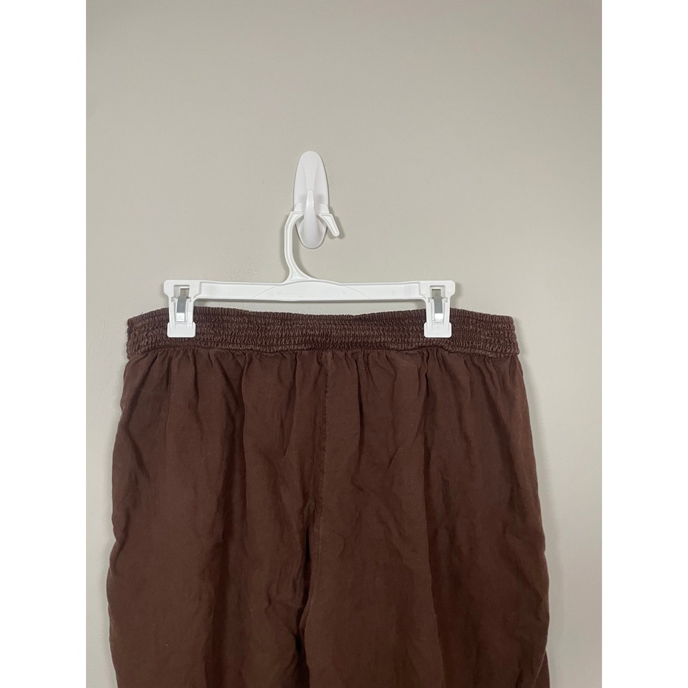 Aerie Wide Leg Pull on Casual Pants in Chocolate Brown Size Large Casual Beach - Picture 7 of 11